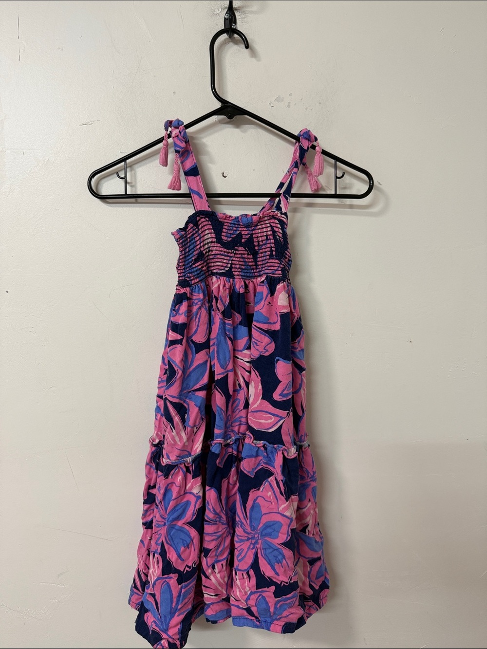 Vince Camuto Navy, Pink & Blue Floral Tie-Shoulder Sundress